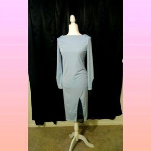 Baby blue and black lace dress